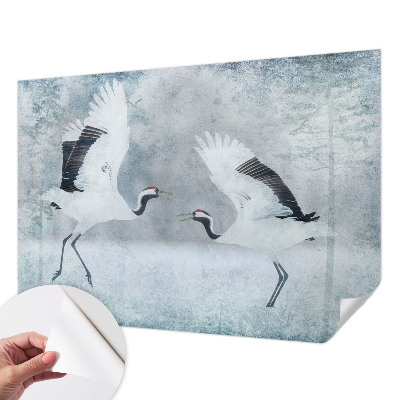 Papel de parede infantil guindastes harmoniosos