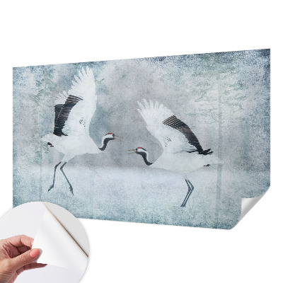 Papel de parede infantil guindastes harmoniosos