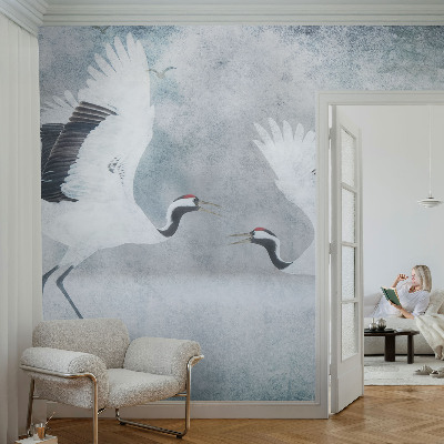 Papel de parede infantil guindastes harmoniosos
