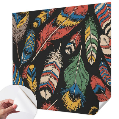 Papel de parede 3D Penas coloridas