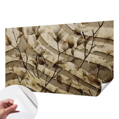 Papel de parede autocolante para quarto com estampa de flora clássica