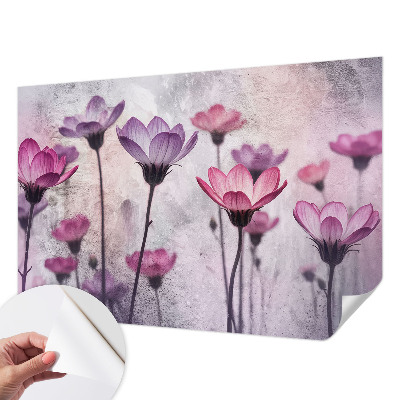 Autocolante de parede fotográfico Flores em tons pastel