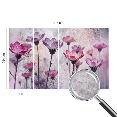 Autocolante de parede fotográfico Flores em tons pastel