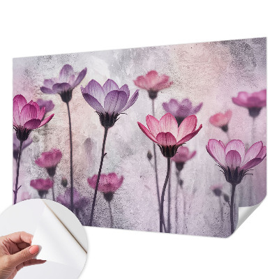 Autocolante de parede fotográfico Flores em tons pastel