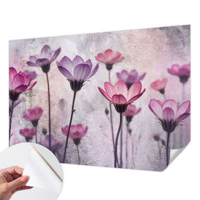 Autocolante de parede fotográfico Flores em tons pastel