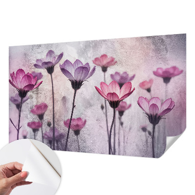 Autocolante de parede fotográfico Flores em tons pastel