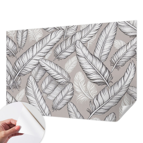 Papel de parede 3D penas sutis