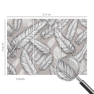 Papel de parede 3D penas sutis