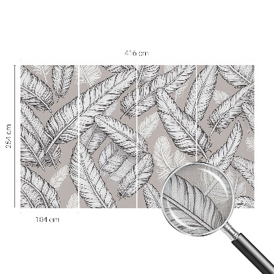 Papel de parede 3D penas sutis