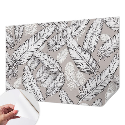 Papel de parede 3D penas sutis