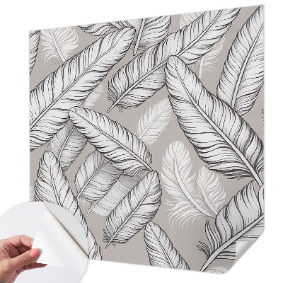 Papel de parede 3D penas sutis