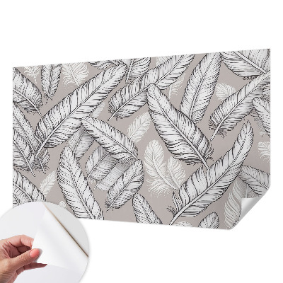 Papel de parede 3D penas sutis