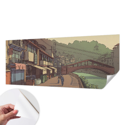Papel de parede infantil com paisagem em tons pastel