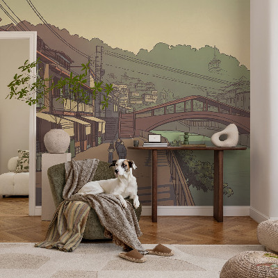 Papel de parede infantil Paisagem em tons pastel