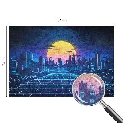 Autocolante de parede fotográfico com paisagem futurista