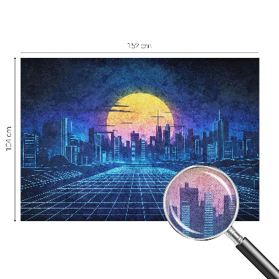 Autocolante de parede fotográfico com paisagem futurista