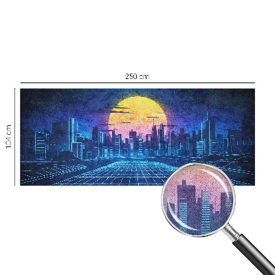 Autocolante de parede fotográfico com paisagem futurista