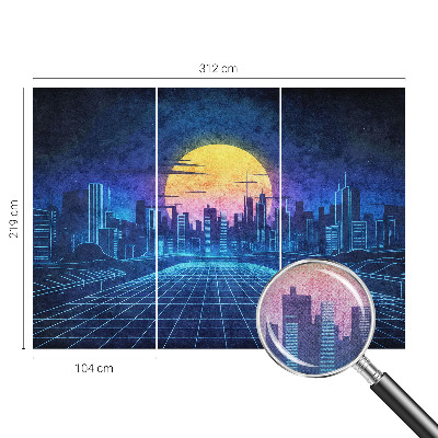 Autocolante de parede fotográfico com paisagem futurista