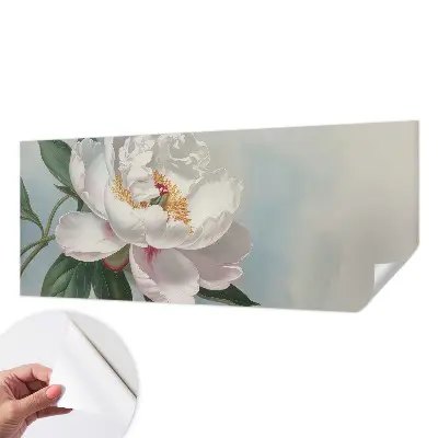 Papel de parede para criança com estampa de peônias em tons delicados