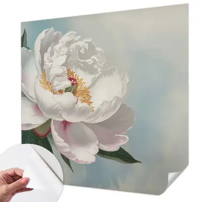 Papel de parede para criança com estampa de peônias em tons delicados