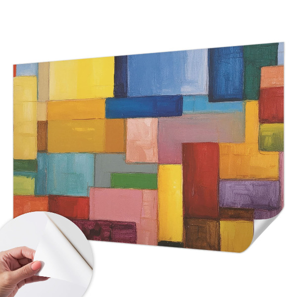 Papel de parede autocolante para sala Retângulos coloridos
