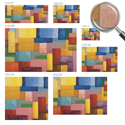 Papel de parede autocolante para sala Retângulos coloridos