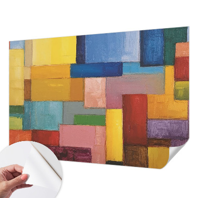 Papel de parede autocolante para sala Retângulos coloridos