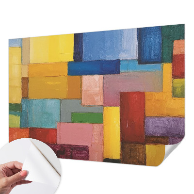 Papel de parede autocolante para sala Retângulos coloridos