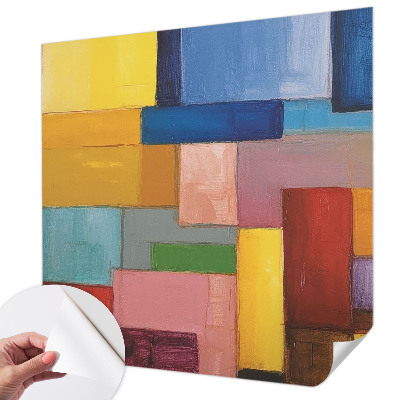 Papel de parede autocolante para sala Retângulos coloridos