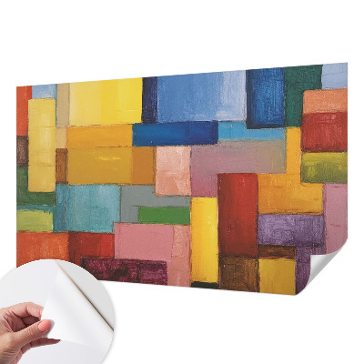 Papel de parede autocolante para sala Retângulos coloridos
