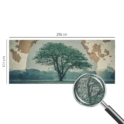 Papel de parede autocolante com estampa de uma árvore solitária