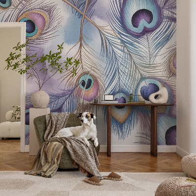 Papel de parede 3D Penas de pavão
