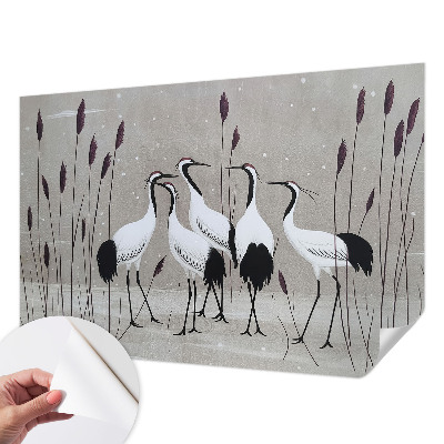 Papel de parede autocolante para sala Um bando de grous