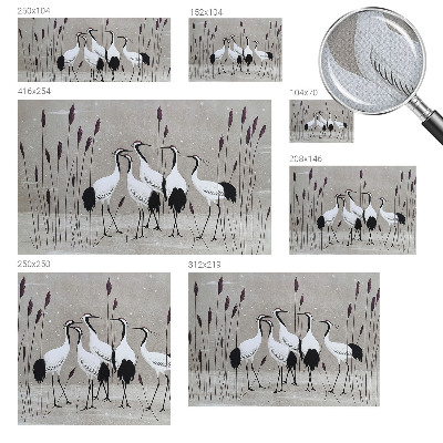 Papel de parede autocolante para sala Um bando de grous