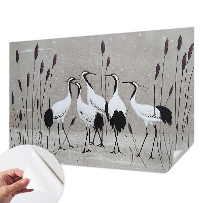 Papel de parede autocolante para sala Um bando de grous