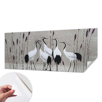 Papel de parede autocolante para sala Um bando de grous