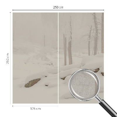 Papel de parede 3D floresta nevada