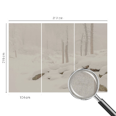 Papel de parede 3D floresta nevada