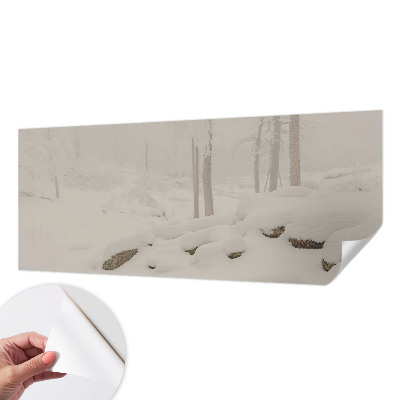 Papel de parede 3D floresta nevada