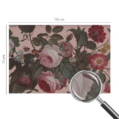 Papel de parede 3D com padrão floral elegante