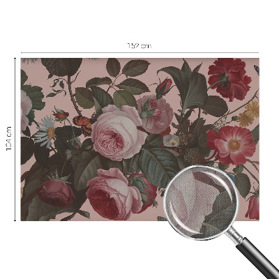 Papel de parede 3D com padrão floral elegante