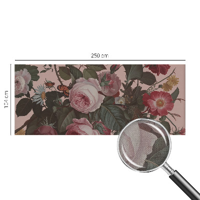 Papel de parede 3D com padrão floral elegante