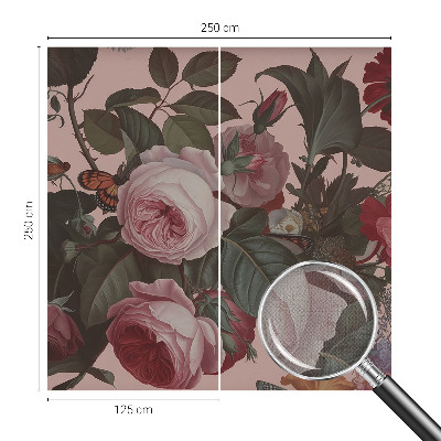 Papel de parede 3D com padrão floral elegante