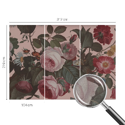 Papel de parede 3D com padrão floral elegante