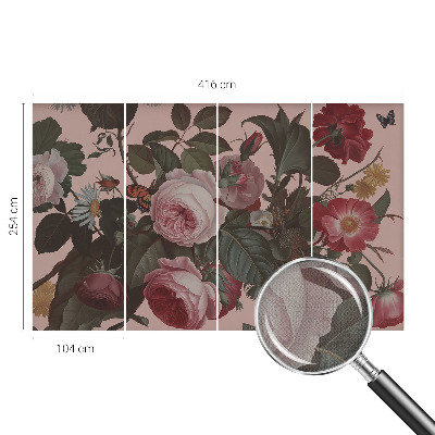 Papel de parede 3D com padrão floral elegante