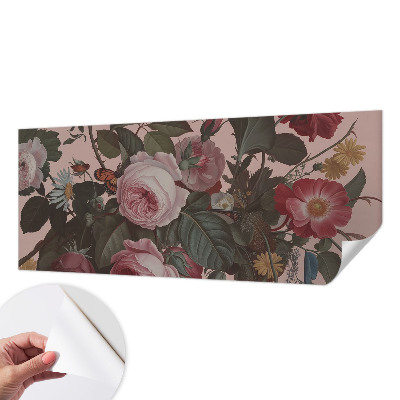 Papel de parede 3D com padrão floral elegante