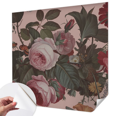 Papel de parede 3D com padrão floral elegante