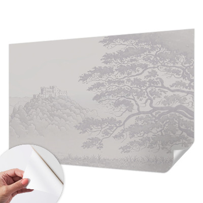 Papel de parede para criança com estampa de paisagem de castelo