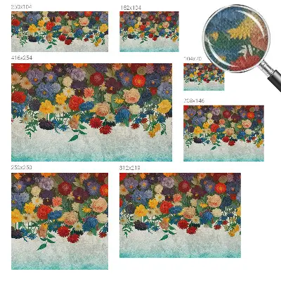 Papel de parede autocolante para sala com padrão de flores coloridas