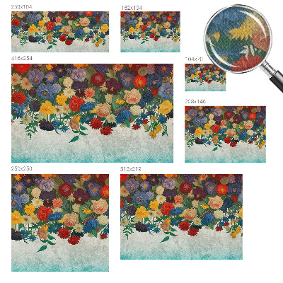 Papel de parede autocolante para sala Flores coloridas